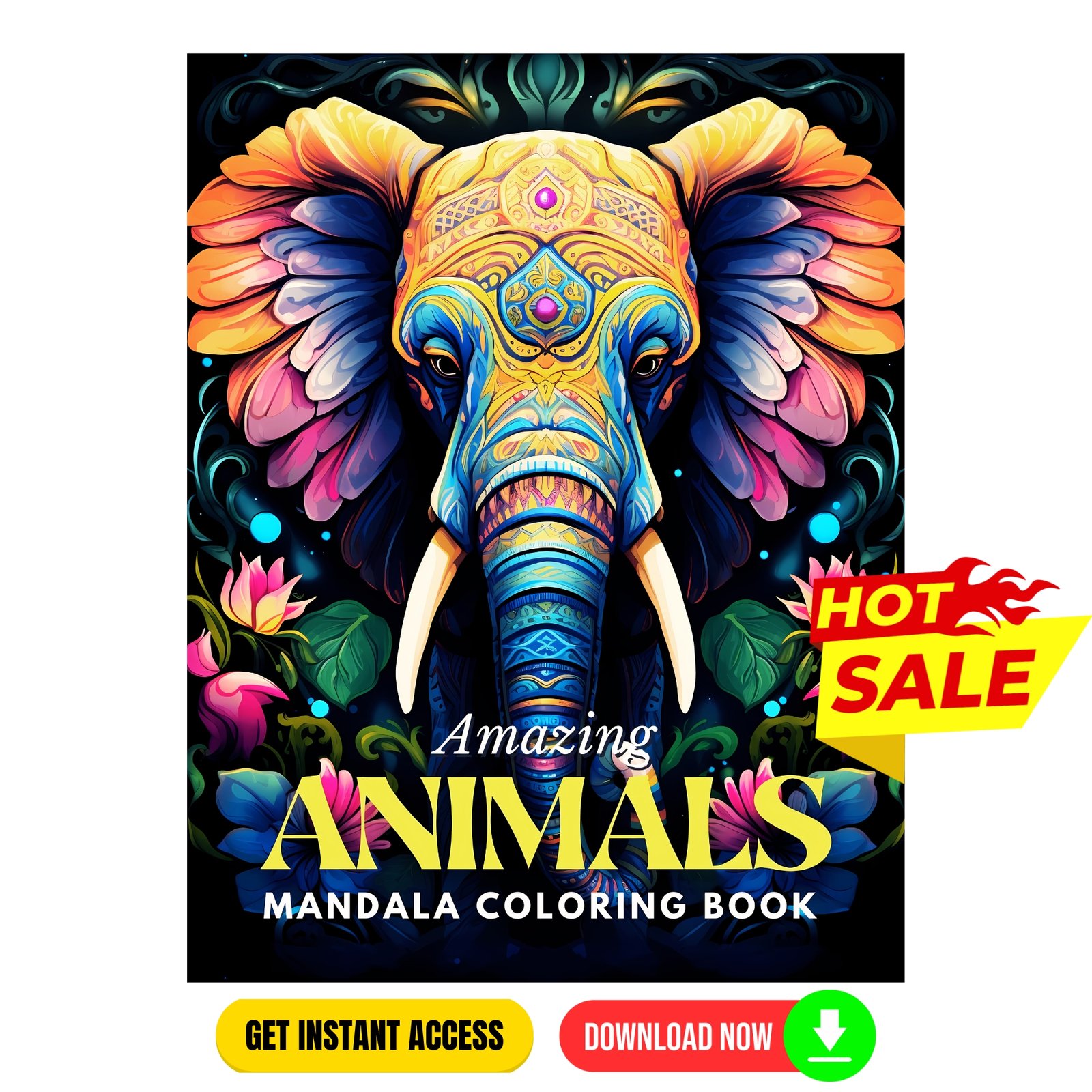 Amazing Animals Mandala Coloring Book